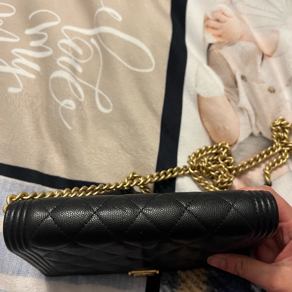 SOLD Chanel Boy Black Caviar Wallet on Chain - Picture 10 of 11